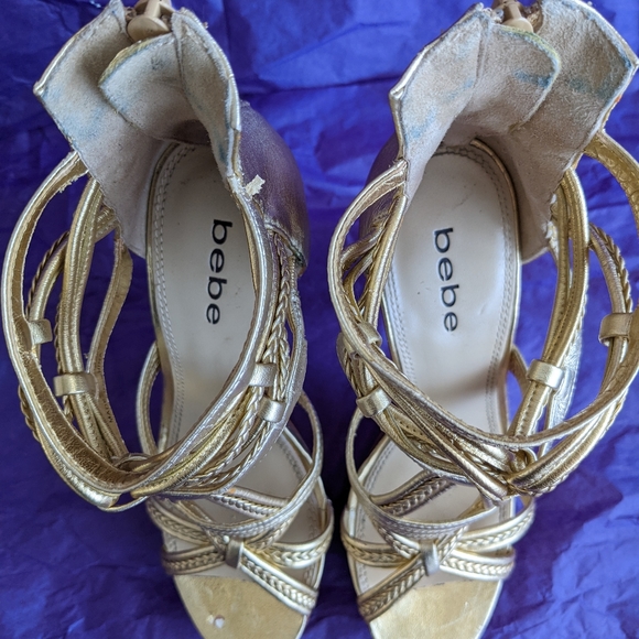 bebe Rosario Platform Heels- Gold - Picture 7 of 13